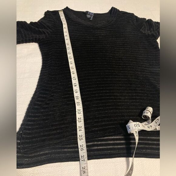 FDJ FRENCH DRESSING JEANS Black Stripe Sheer 3/4 Sleeve Top Size S/P - Picture 8 of 12